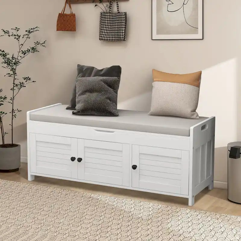 43.5" Storage Bench with Linen Cushion