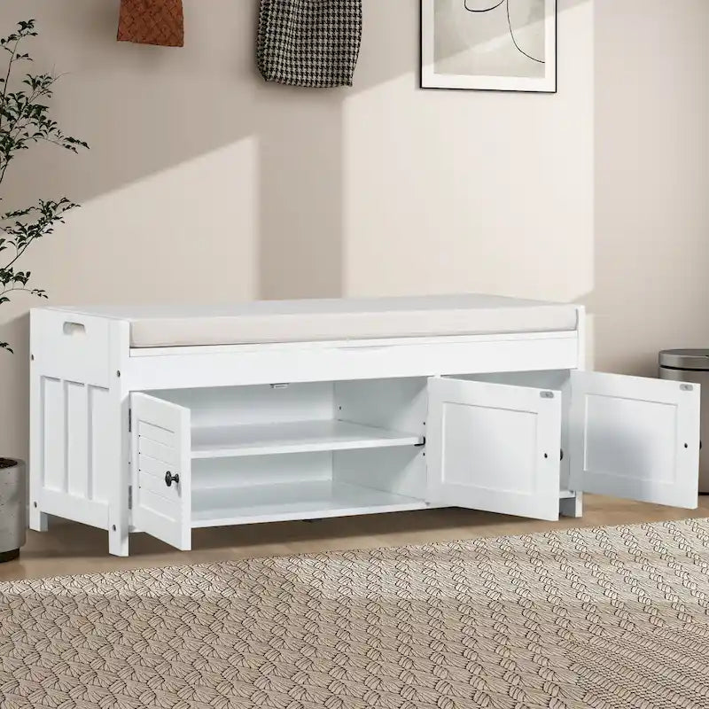 43.5" Storage Bench with Linen Cushion