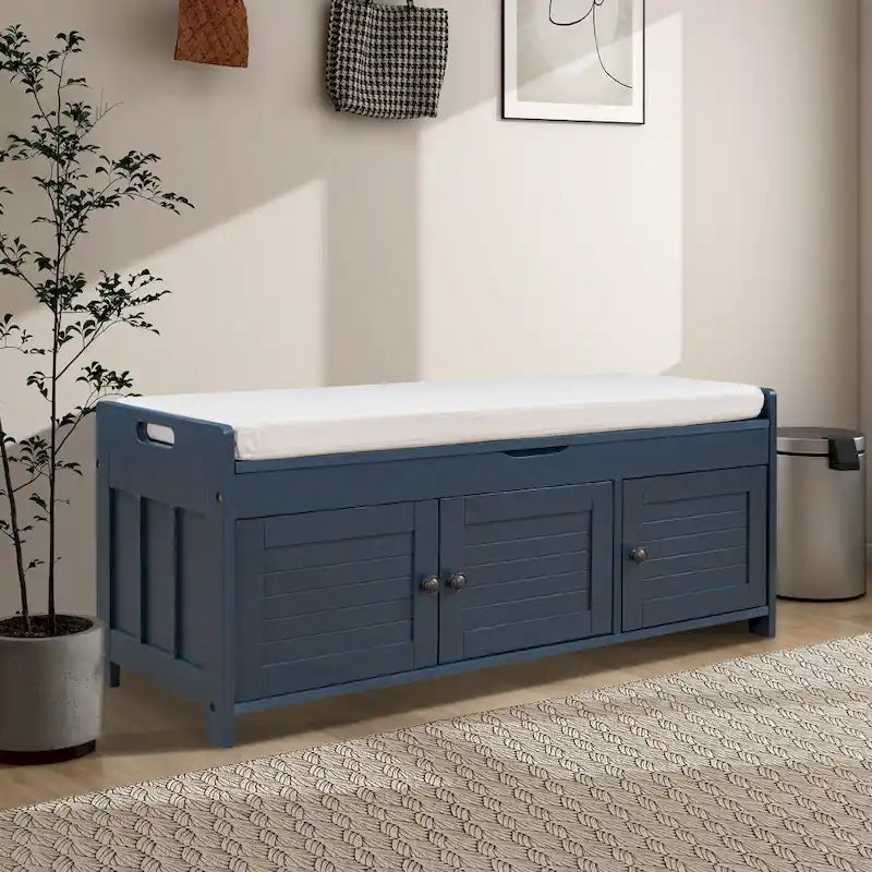 43.5" Storage Bench with Linen Cushion
