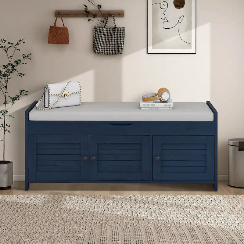 43.5" Storage Bench with Linen Cushion