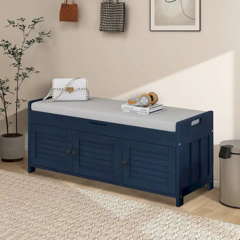 43.5" Storage Bench with Linen Cushion