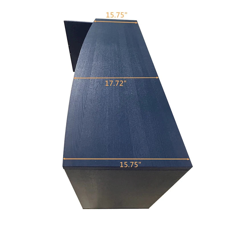 2-Door 3-Drawer Cabinet with Carved Effect, Navy Blue