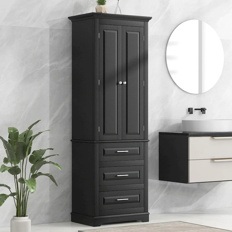 Tall Storage Cabinet with Three Drawers