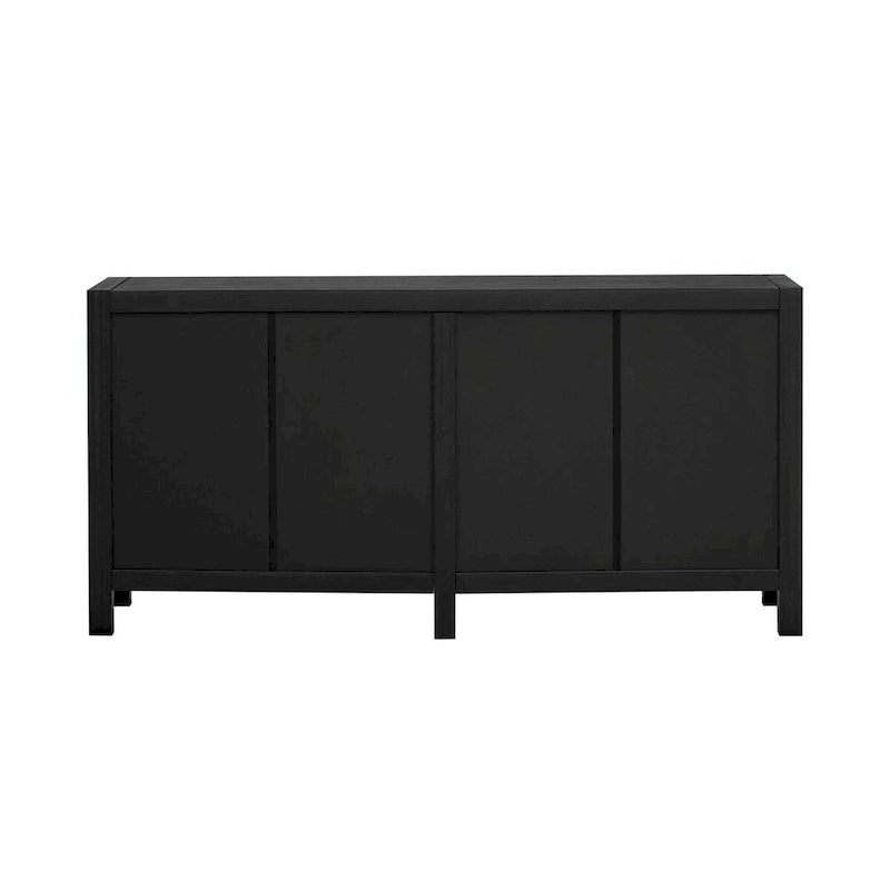 4-Door Sideboard with Radiating Line Pattern Doors
