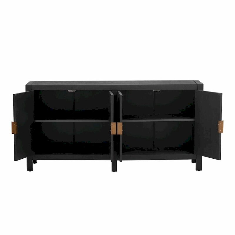 4-Door Sideboard with Radiating Line Pattern Doors