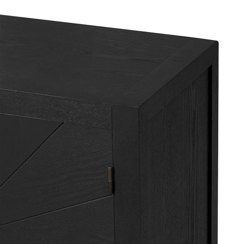 4-Door Sideboard with Radiating Line Pattern Doors