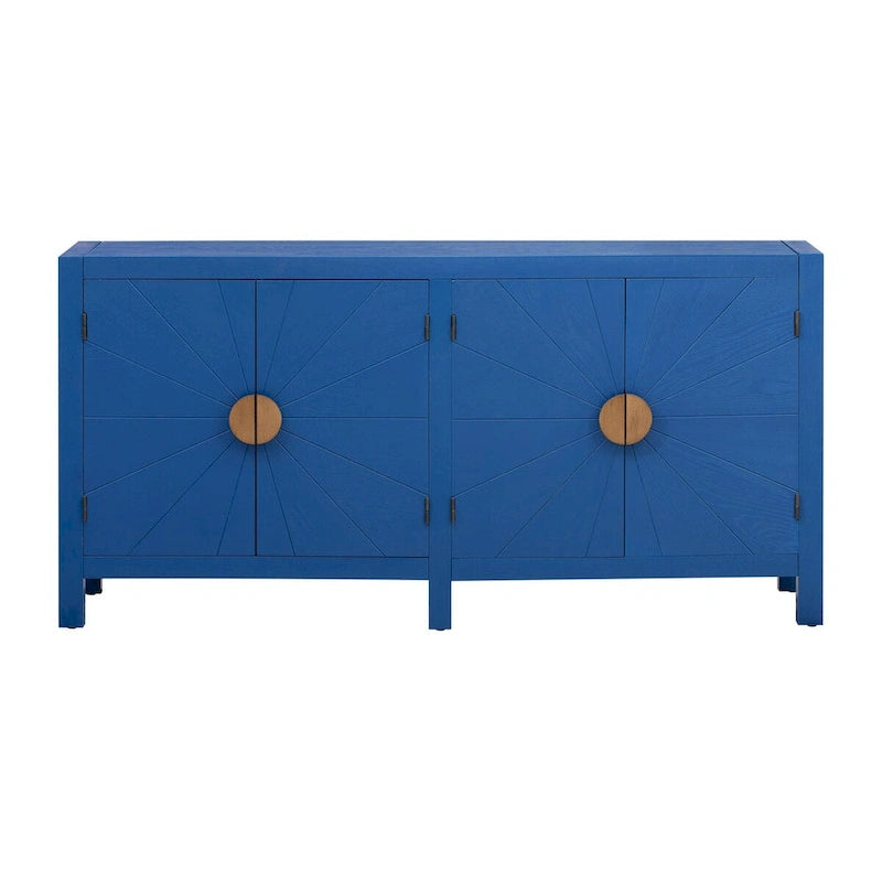 4-Door Sideboard with Radiating Line Pattern Doors