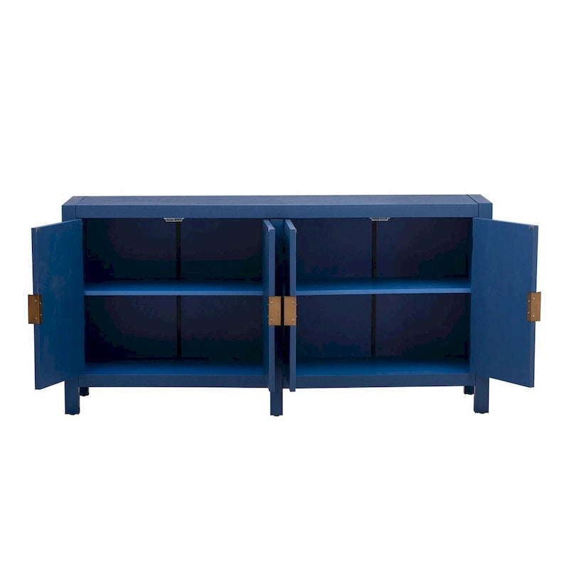 4-Door Sideboard with Radiating Line Pattern Doors