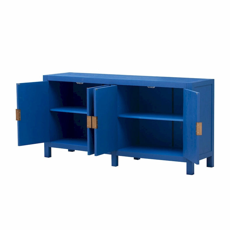 4-Door Sideboard with Radiating Line Pattern Doors