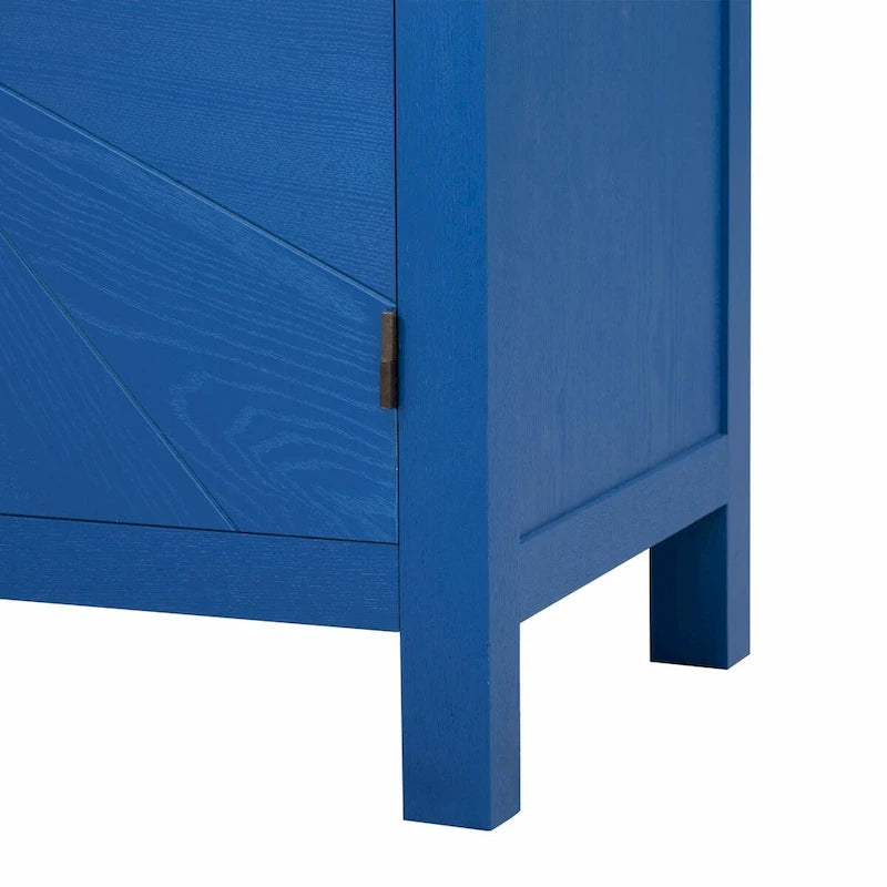 4-Door Sideboard with Radiating Line Pattern Doors