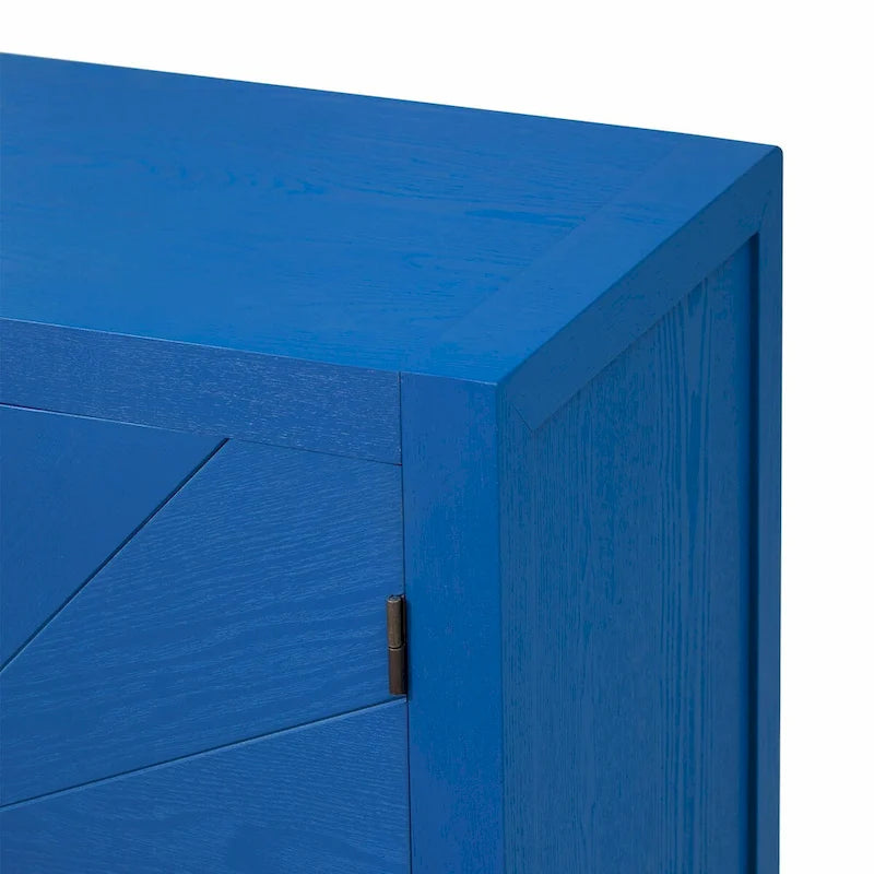 4-Door Sideboard with Radiating Line Pattern Doors