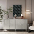 4-Door Storage Cabinet with Pine Legs