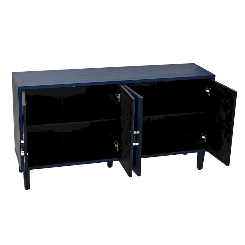 4-Door Storage Cabinet with Pine Legs