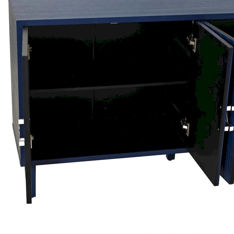 4-Door Storage Cabinet with Pine Legs