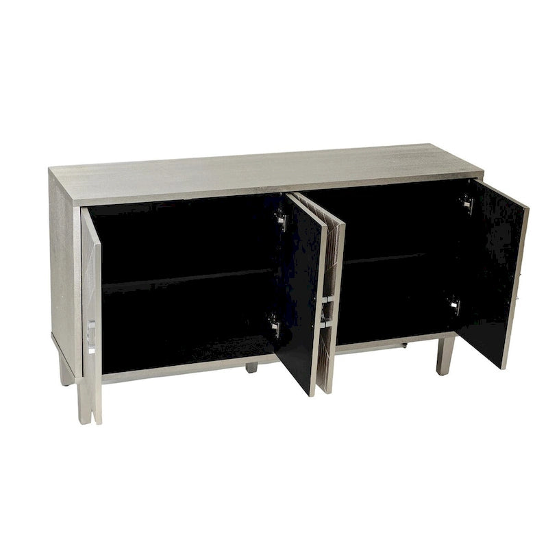 4-Door Storage Cabinet with Pine Legs