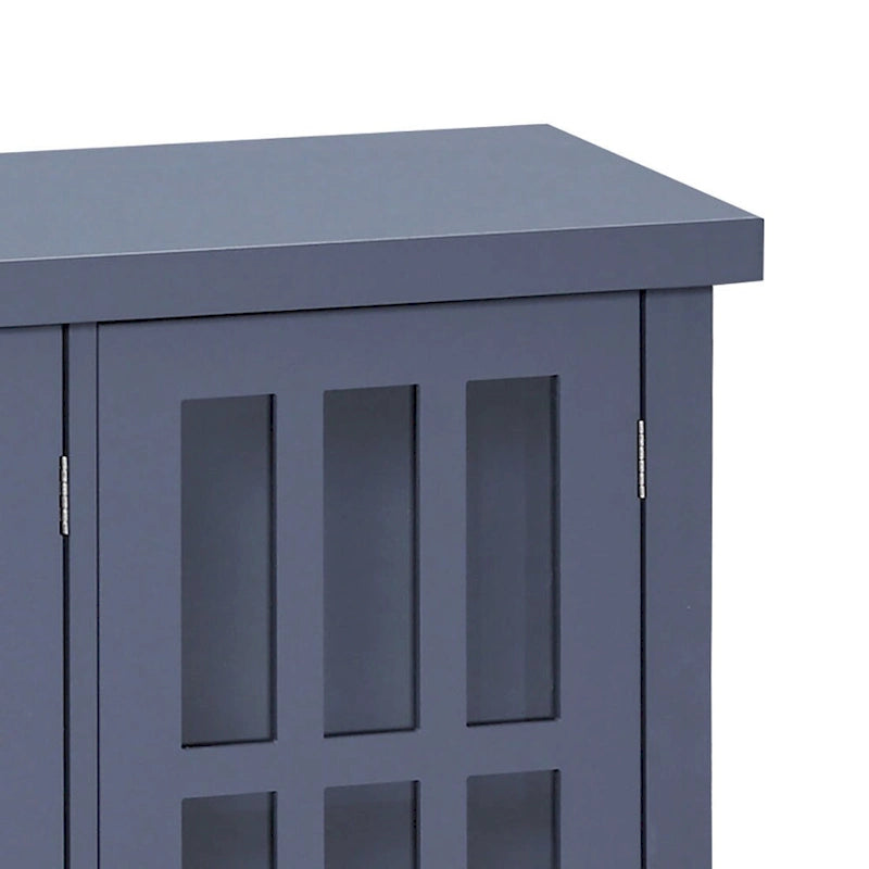 Minimalist Wooden Sideboard with Three Glass Cabinet Doors