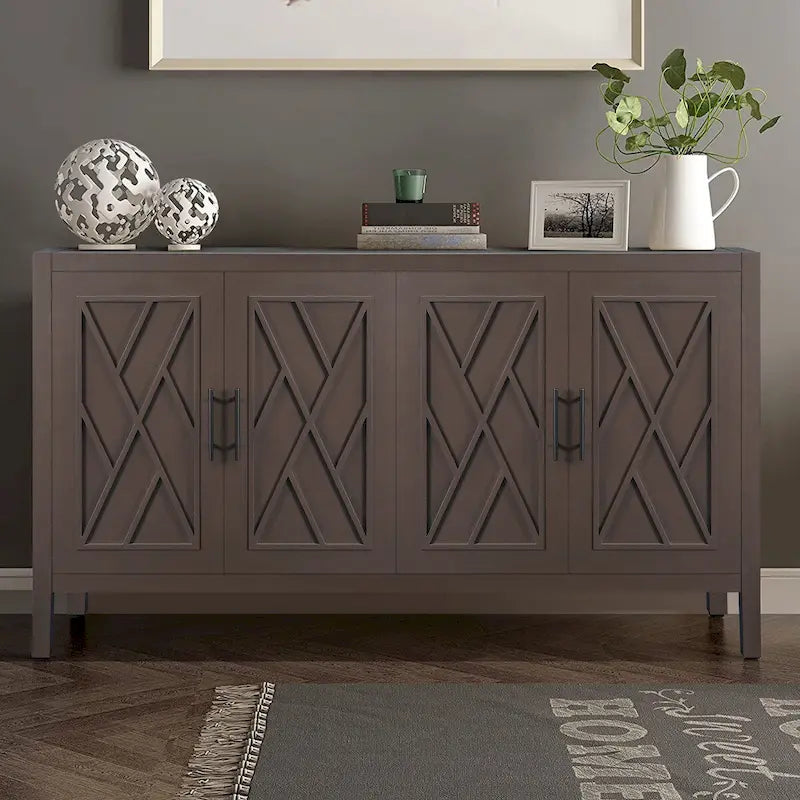 4 Door Wooden Sideboard Cabinet