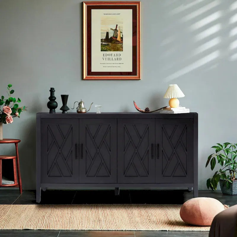 4 Door Wooden Sideboard Cabinet