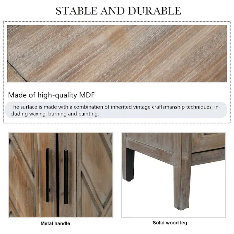 4 Door Wooden Sideboard Cabinet