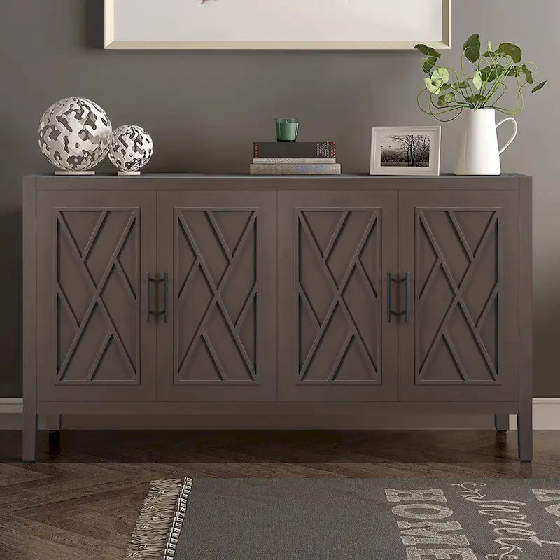 4 Door Wooden Sideboard Cabinet