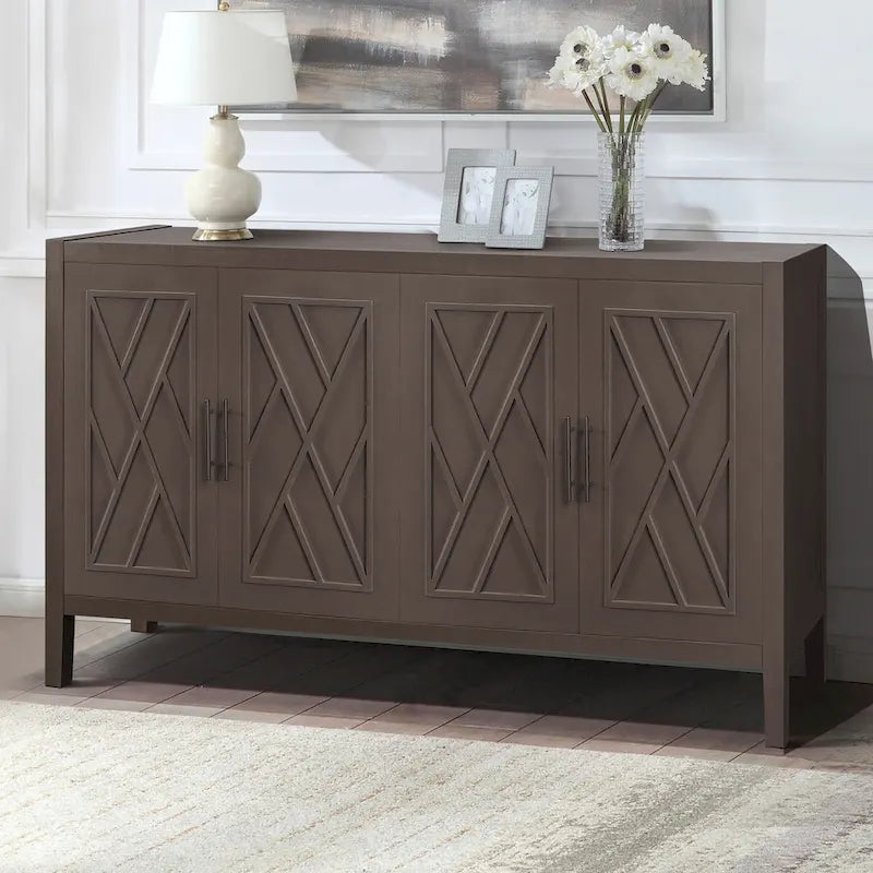 4 Door Wooden Sideboard Cabinet