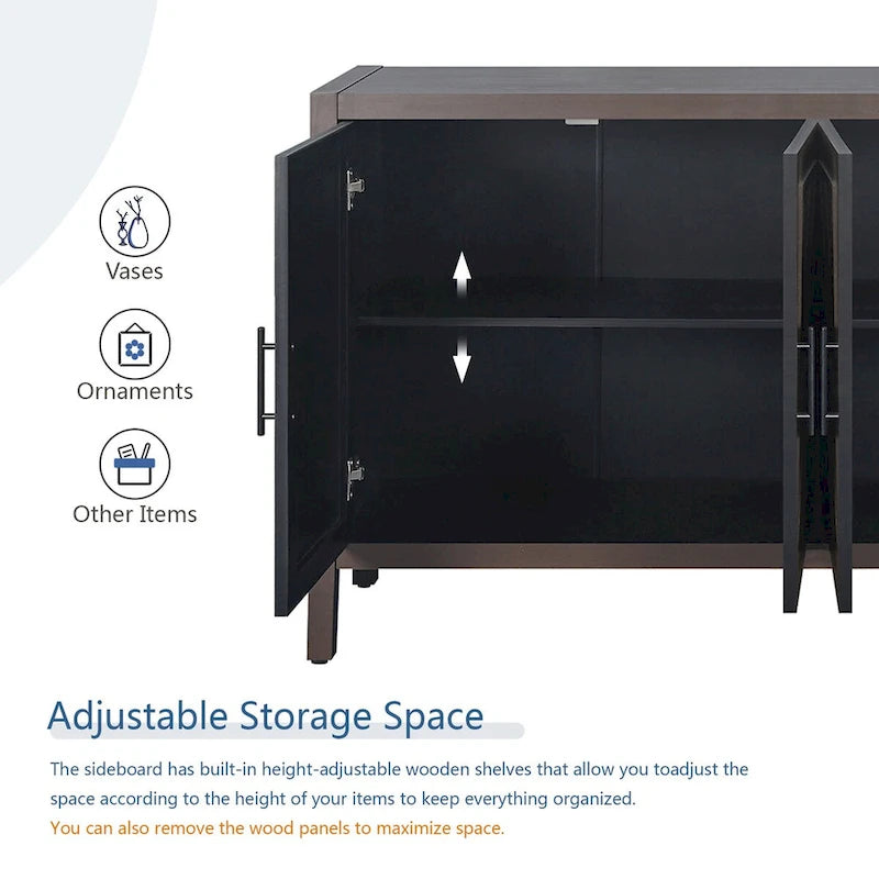 4 Door Wooden Sideboard Cabinet