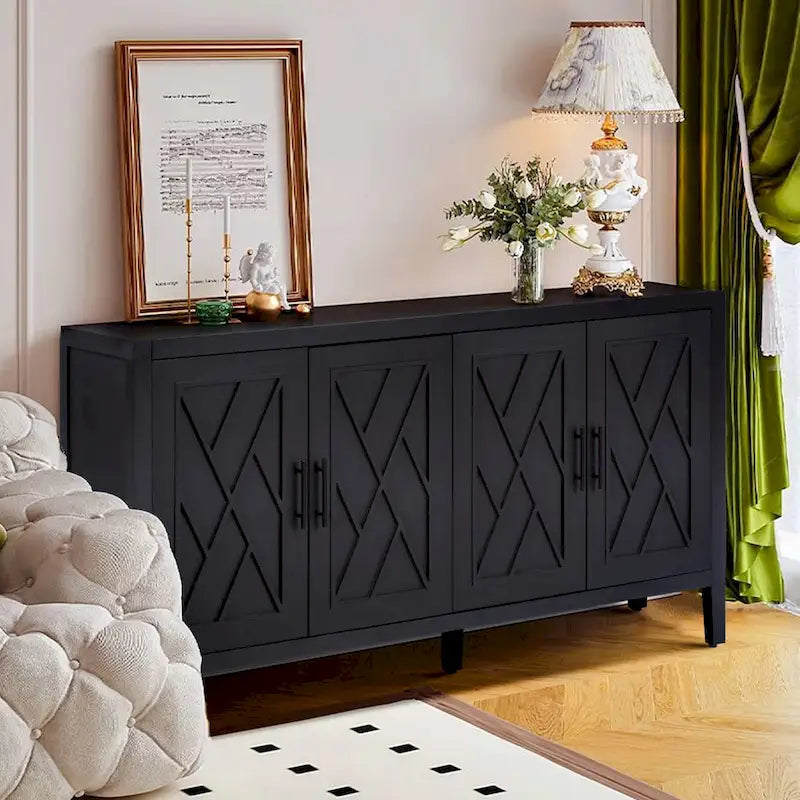 4 Door Wooden Sideboard Cabinet