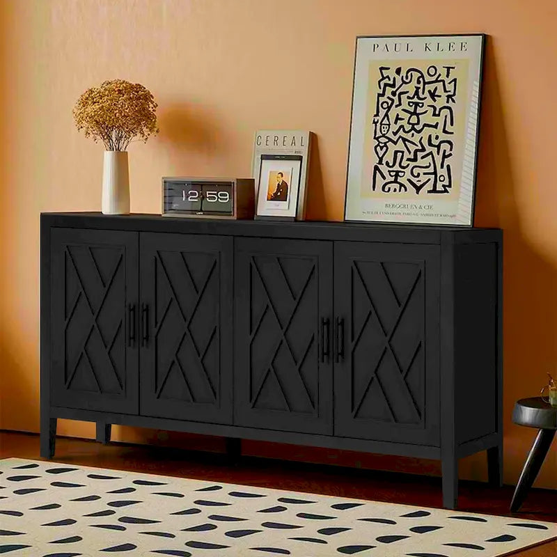 4 Door Wooden Sideboard Cabinet