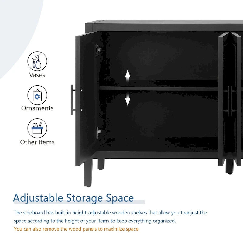 4 Door Wooden Sideboard Cabinet