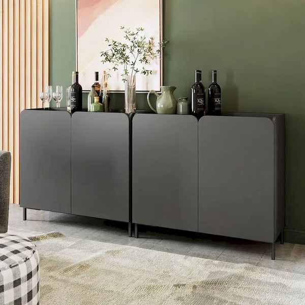Mid-Century Modern Accent Cabinet Set of 2