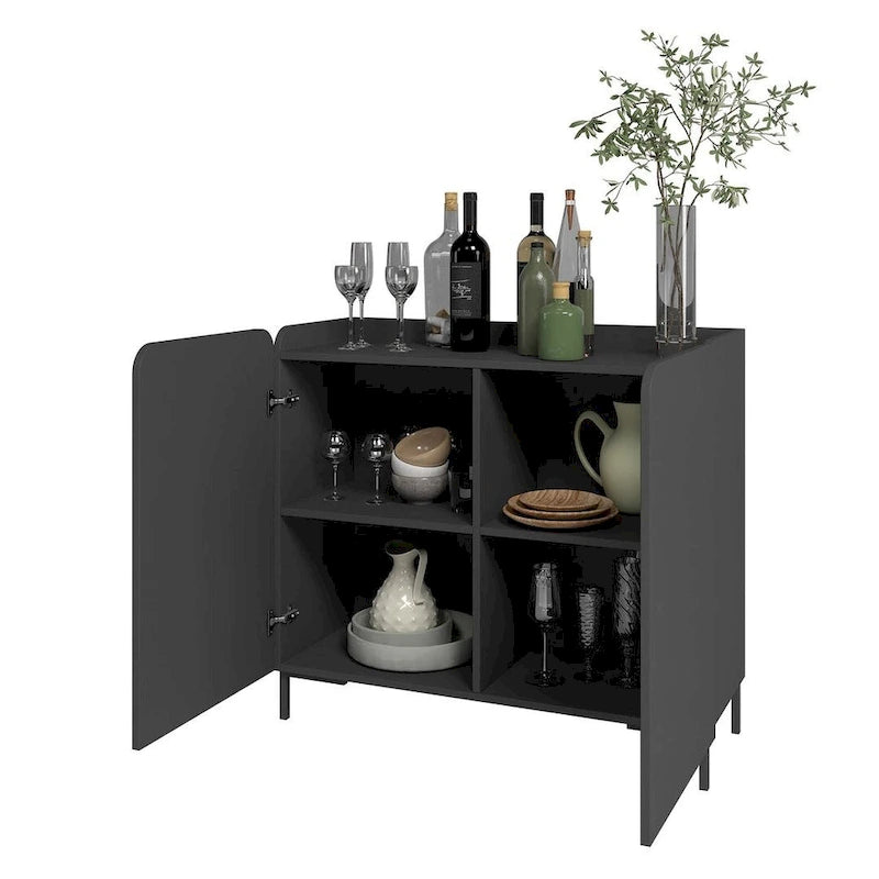 Mid-Century Modern Accent Cabinet Set of 2