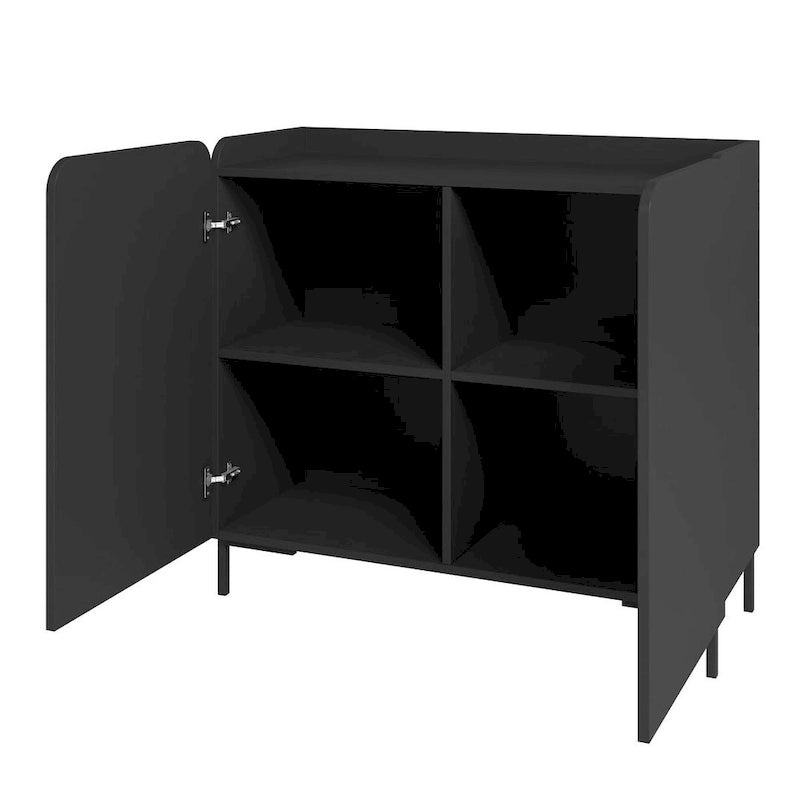 Mid-Century Modern Accent Cabinet Set of 2