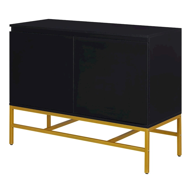 Two Door Sideboard with Gold Metal Legs for Living Room & Dining Room