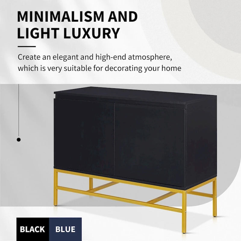 Two Door Sideboard with Gold Metal Legs for Living Room & Dining Room