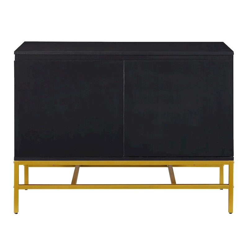 Two Door Sideboard with Gold Metal Legs for Living Room & Dining Room