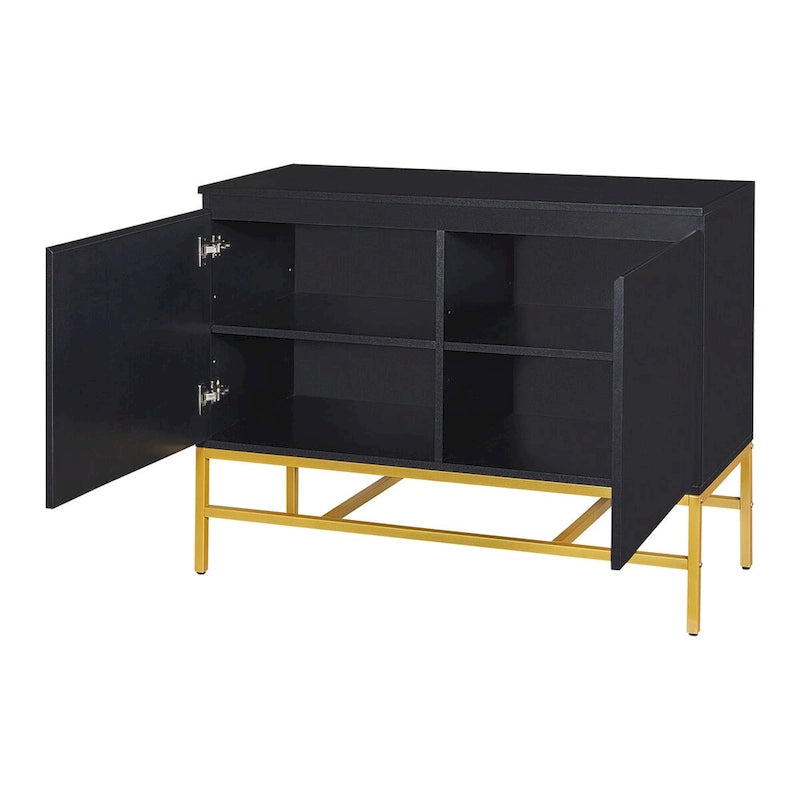 Two Door Sideboard with Gold Metal Legs for Living Room & Dining Room