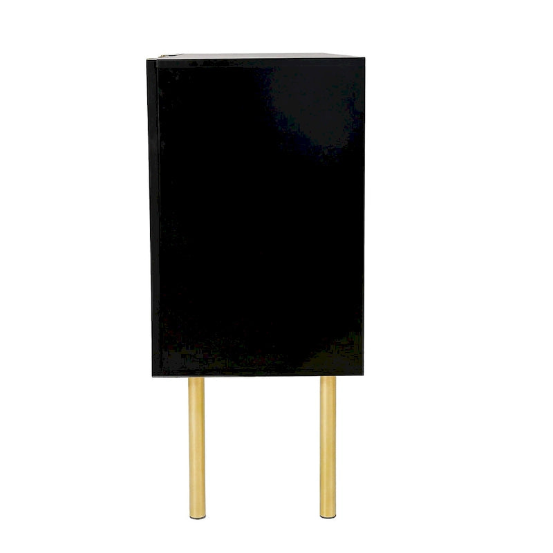 Sideboard Cabinet with Gold Metal Legs, Handles and Adjustable Shelves