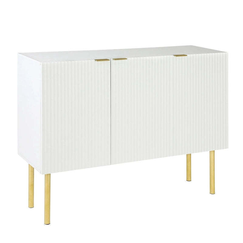 Sideboard Cabinet with Gold Metal Legs, Handles and Adjustable Shelves