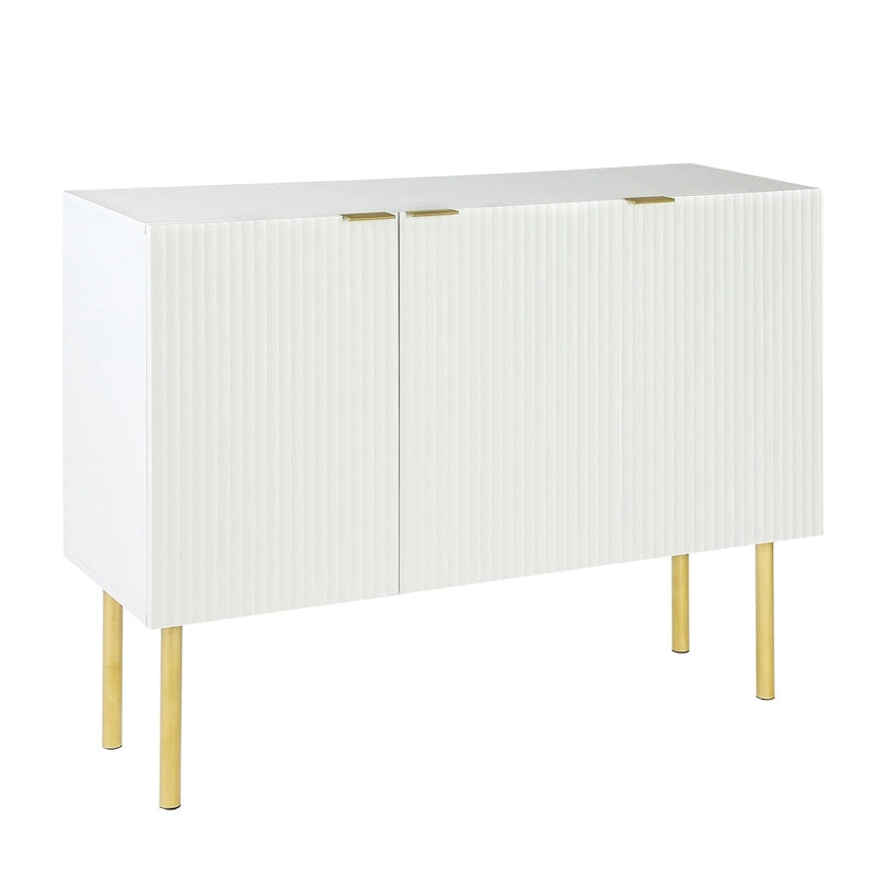 Sideboard Cabinet with Gold Metal Legs, Handles and Adjustable Shelves