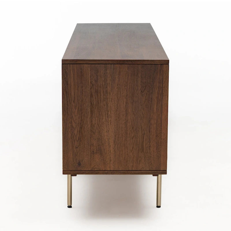 Walnut Acacia & Rattan 63" Wide Sideboard