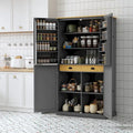 40.2x20x71.3 Inch Freestanding Kitchen Pantry Storage Cabinet with 2 Drawers & 8 Door Shelves