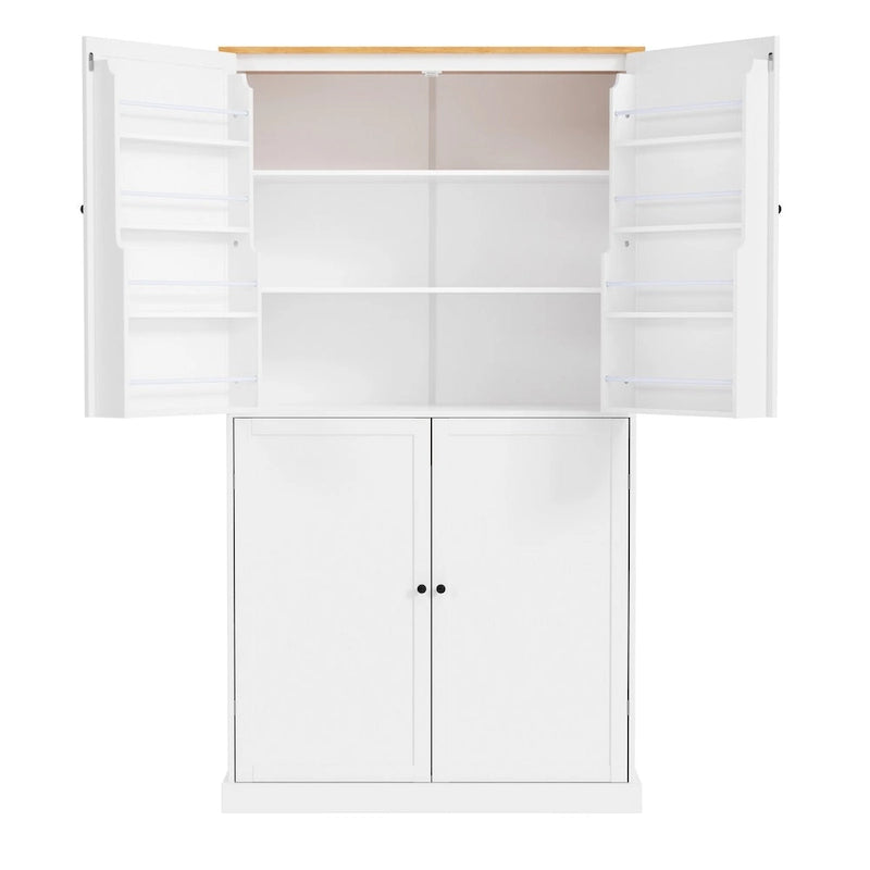 40.2x20x71.3 Inch Freestanding Kitchen Pantry Storage Cabinet with 2 Drawers & 8 Door Shelves