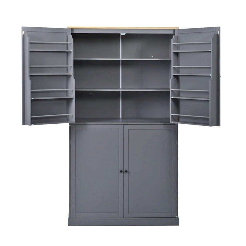 40.2x20x71.3 Inch Freestanding Kitchen Pantry Storage Cabinet with 2 Drawers & 8 Door Shelves