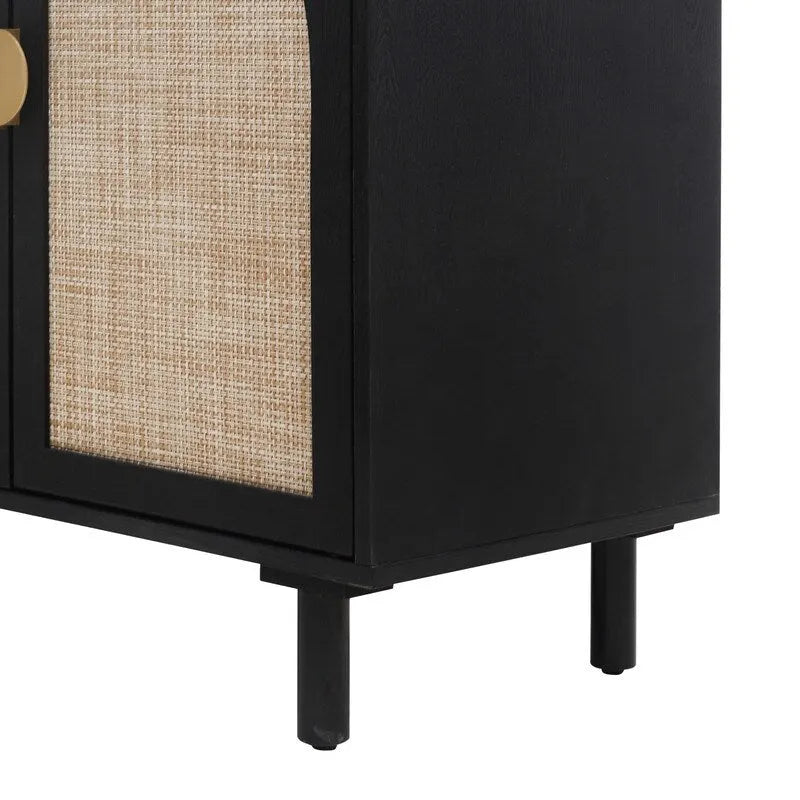 4-Door Rattan Storage Cabinet