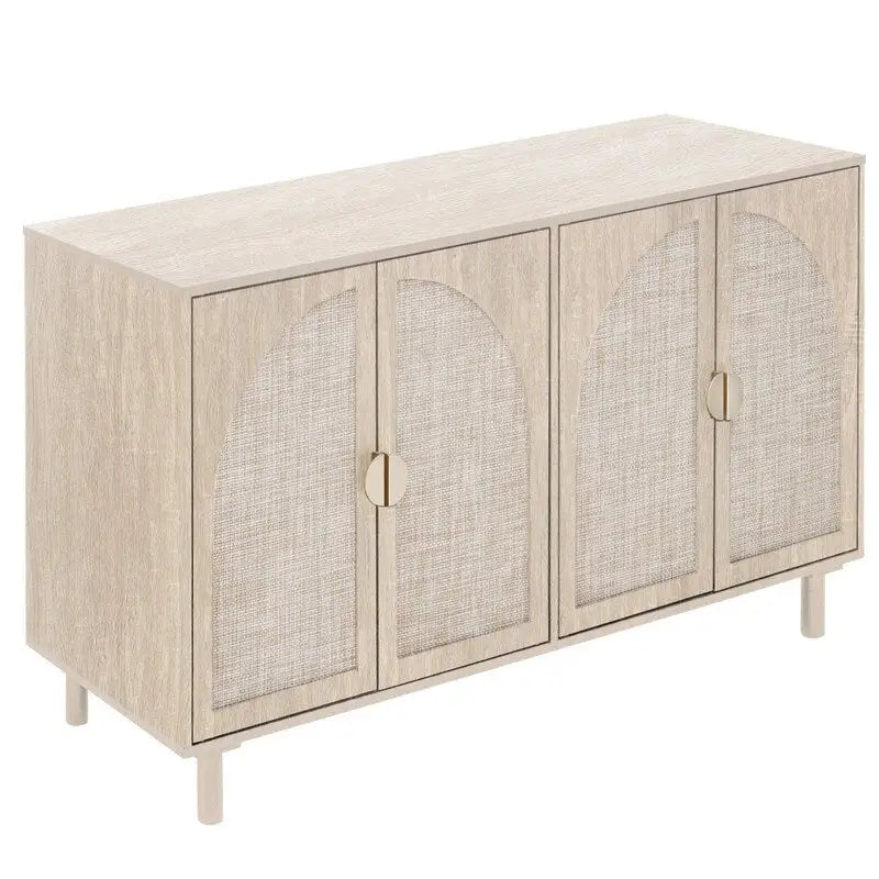 4-Door Rattan Storage Cabinet