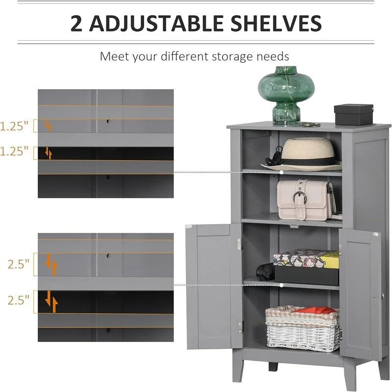 Freestanding Storage Cabinet with Double Doors