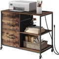 Lateral File Cabinet with Power Outlets - 15.75"D x 31.5"W x 26.37"H