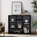 Open Shelf Bookcase with 7 Cube Storage Spaces, Freestanding Floor Standing Display Cabinet for Entryway