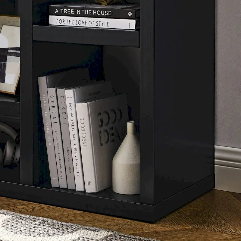 Open Shelf Bookcase with 7 Cube Storage Spaces, Freestanding Floor Standing Display Cabinet for Entryway