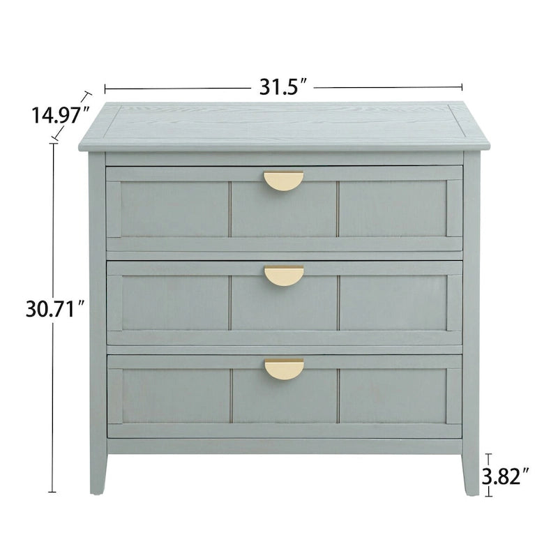 3 Drawer Cabinet, Suitable for Bedroom, Living Room and Entryway